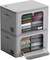 Sorbus Foldable Storage Bin Set with Divided Interior, Large Clear Window & Carry Handles - (Two Sections)